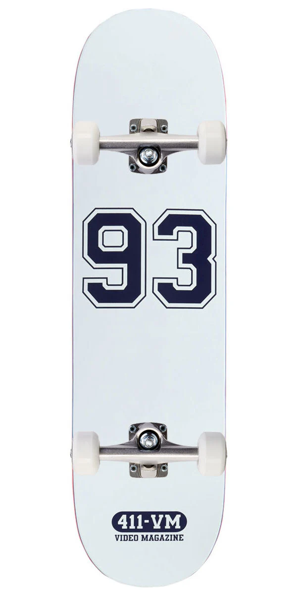 411VM Athletic 93 Skateboard Complete - White - 8.50"