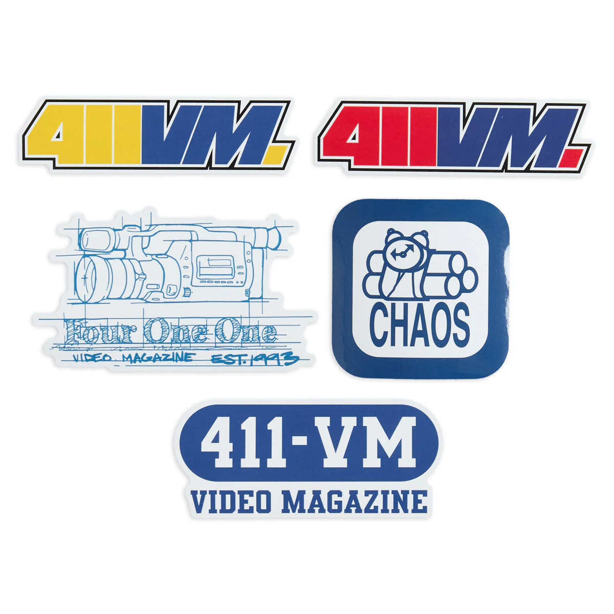 411VM Logo II Assorted 5 Pack Of  Stickers - Navy