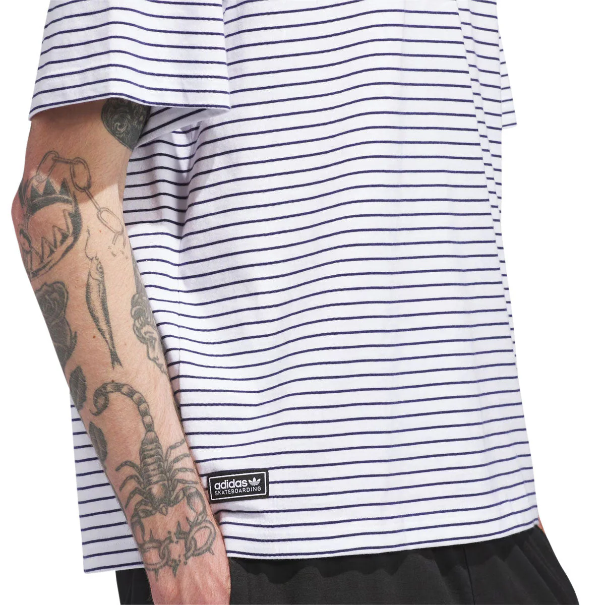 Adidas FS Stripe T-Shirt - White/Dark Blue - Image 4