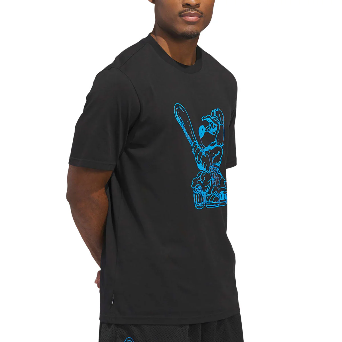 Adidas Kogan Dog T-Shirt - Black/Lucid Ray Blue - Image 2