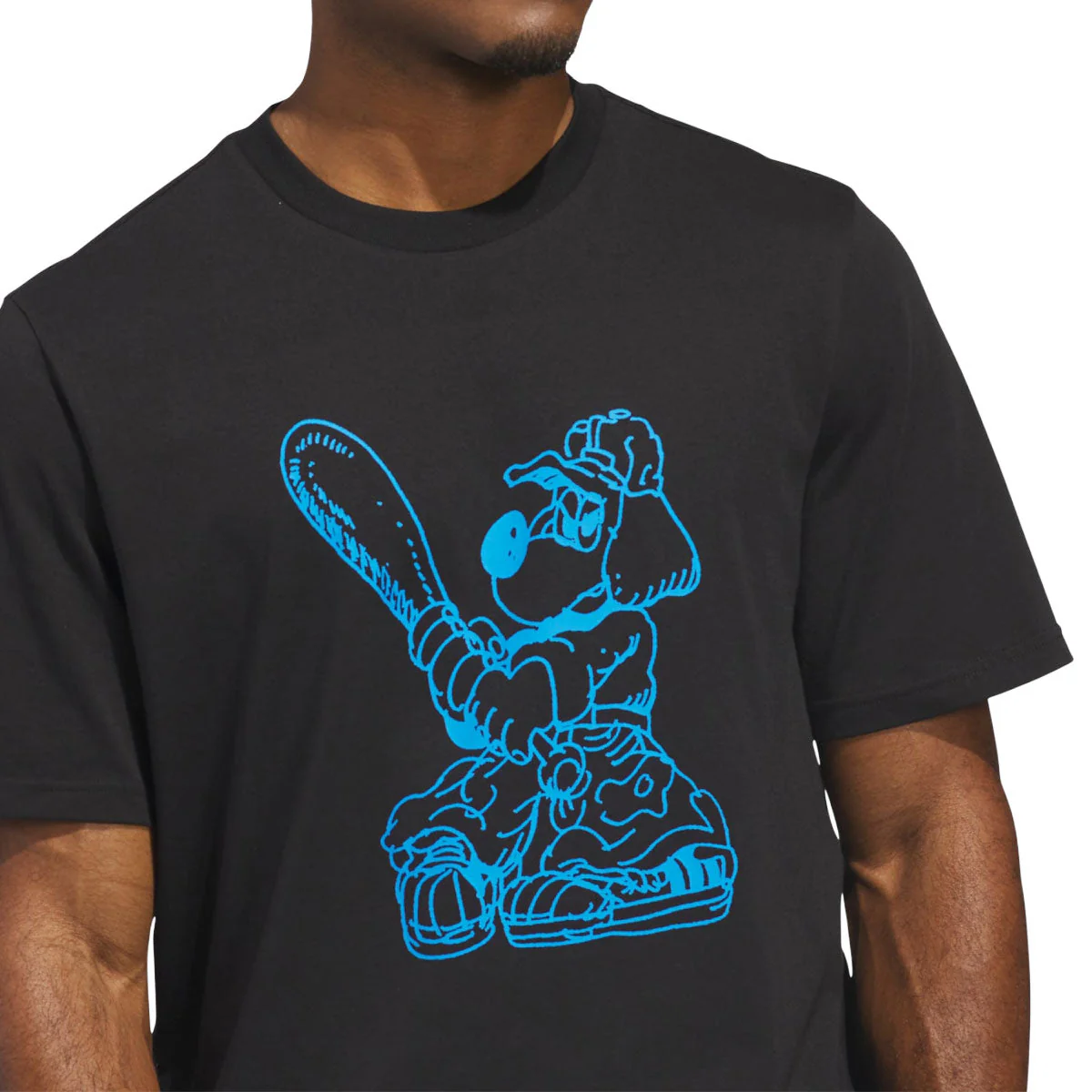 Adidas Kogan Dog T-Shirt - Black/Lucid Ray Blue - Image 4