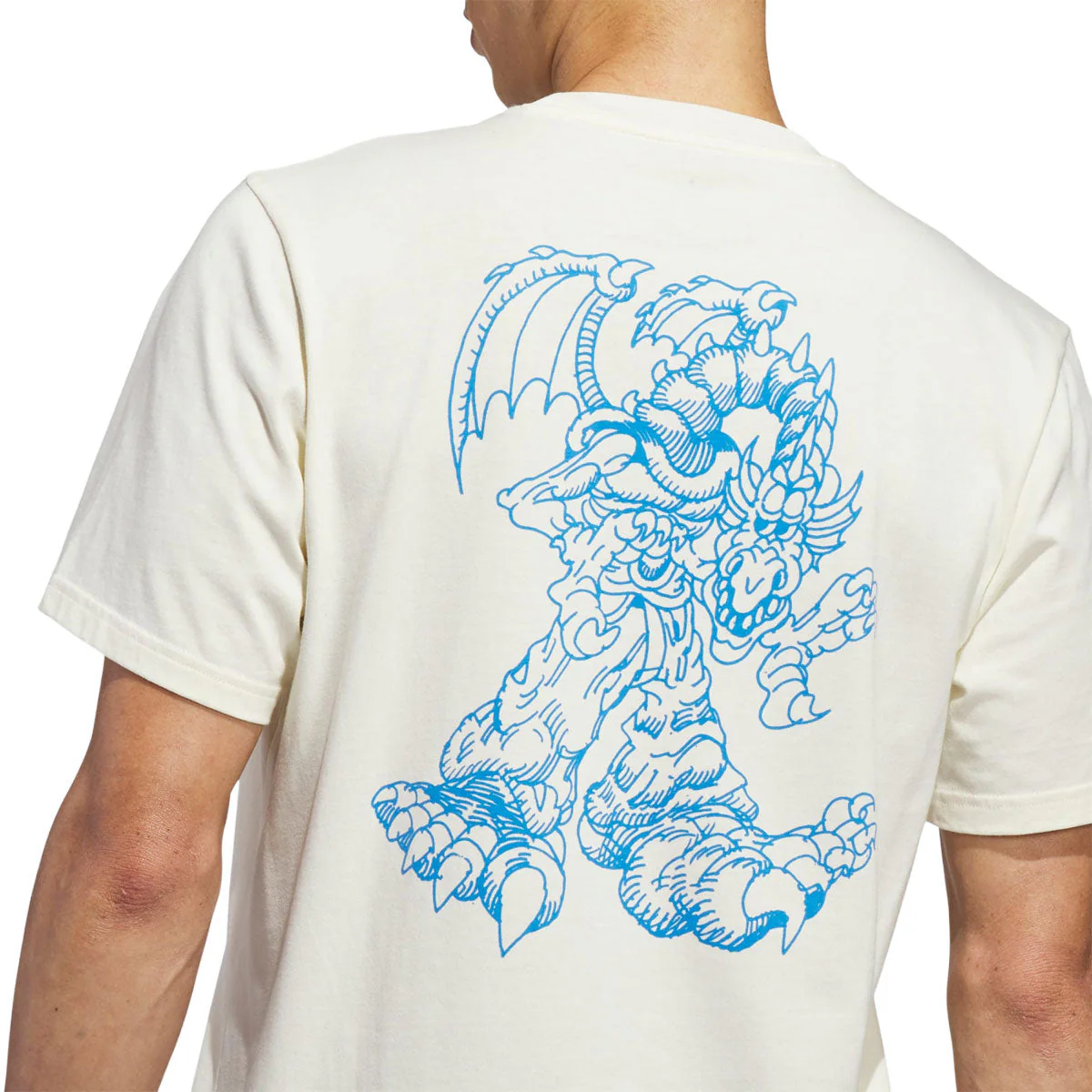 Adidas Kogan Dragon T-Shirt - Cream White/Lucid Ray Blue - Image 4