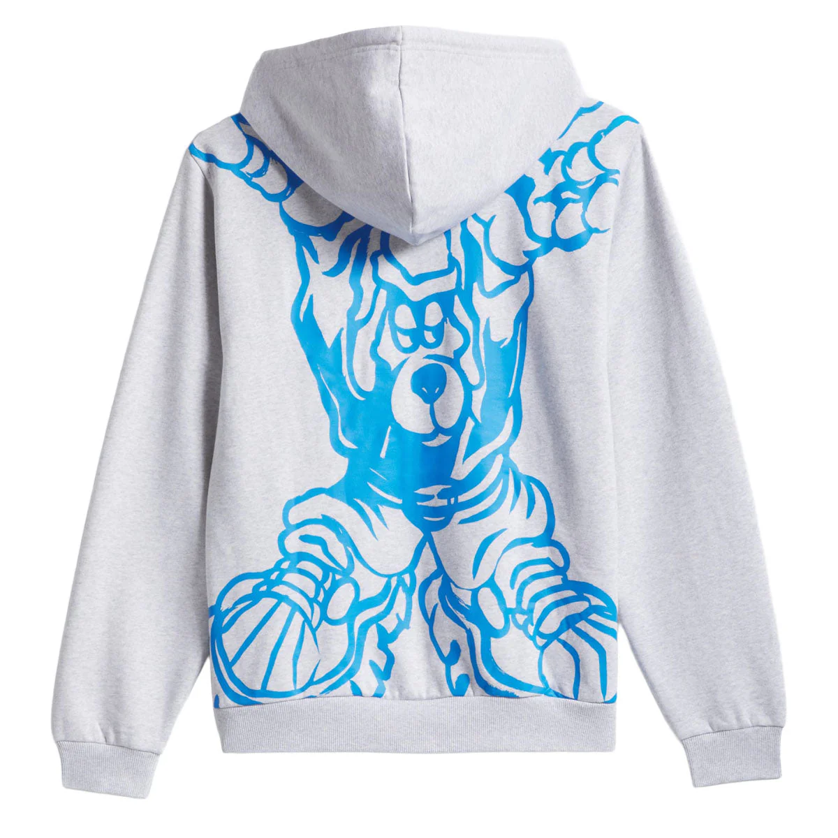 Adidas Kogan Hoodie - Light Grey Heather/Lucid Ray Blue - Image 5