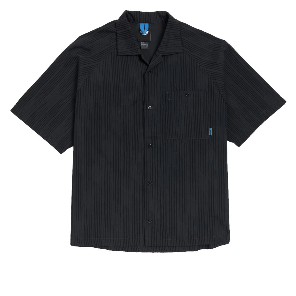 Adidas Skate Lines Button Up Shirt - Carbon/Black/Lucid Ray Blue