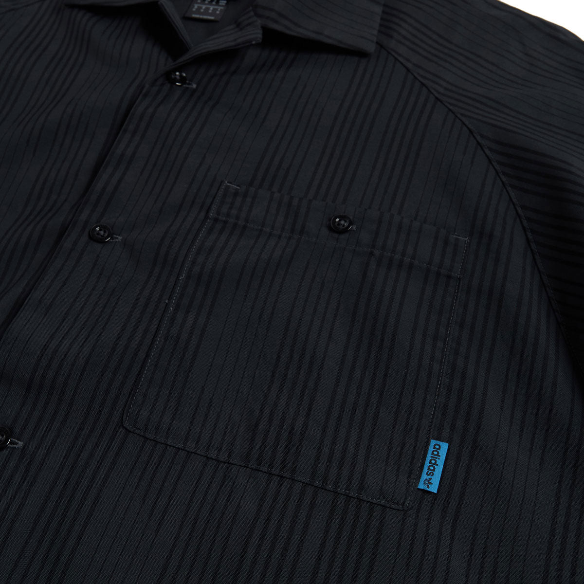 Adidas Skate Lines Button Up Shirt - Carbon/Black/Lucid Ray Blue - Image 3