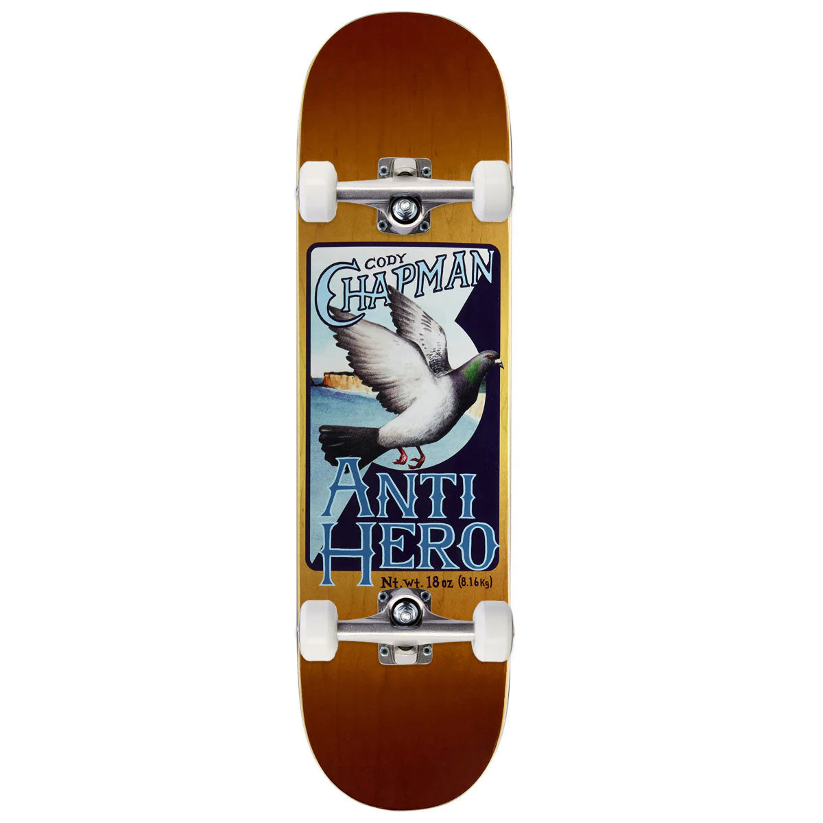 Anti-Hero Chapman Homers Skateboard Complete - Yellow - 8.32"