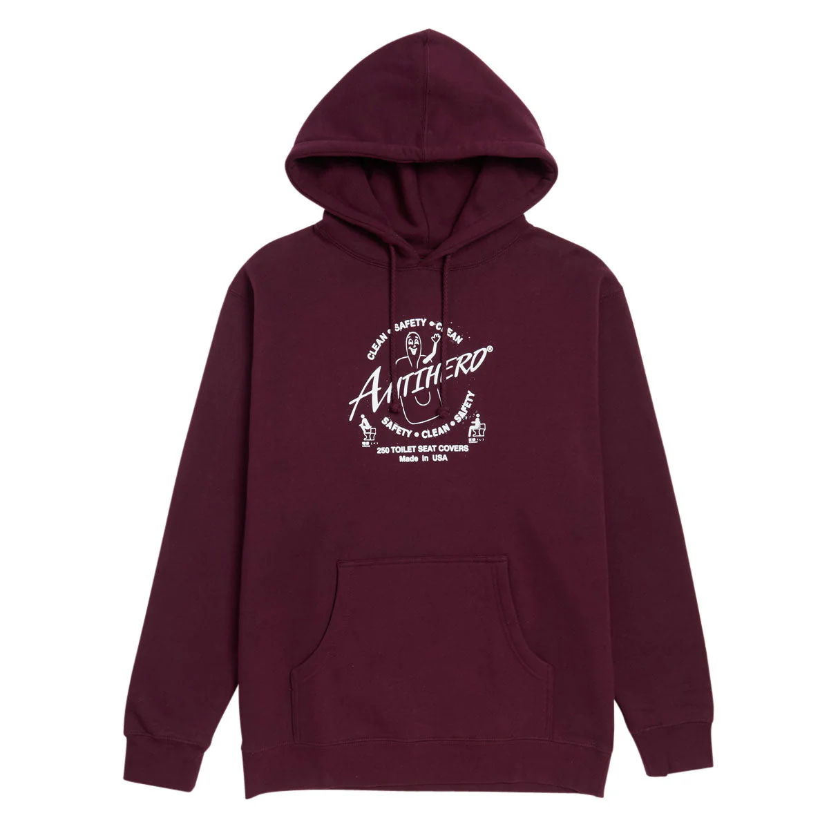 Anti-Hero Clean Safety Hoodie - Maroon/White