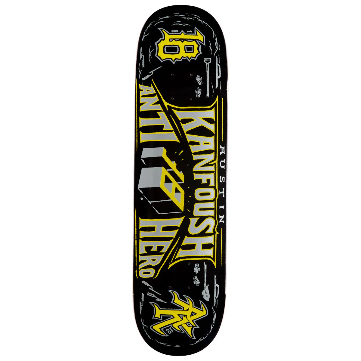 Anti-Hero Kanfoush Customs Skateboard Deck - Black - 8.25"
