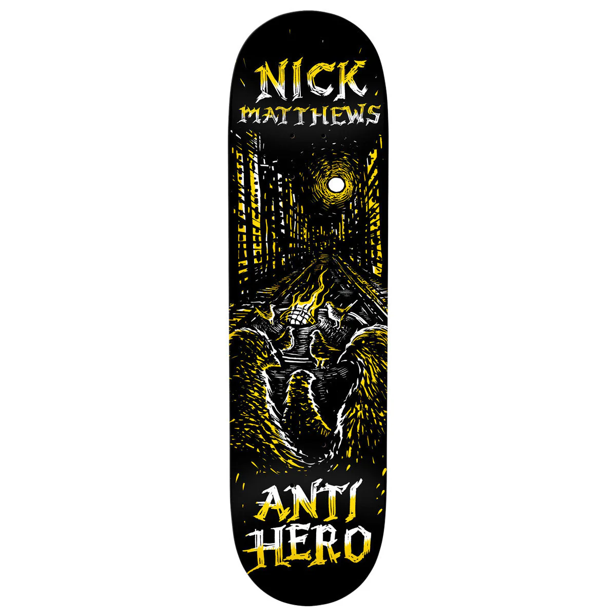 Anti-Hero Matthews Fireside Skateboard Deck - Black - 8.50"
