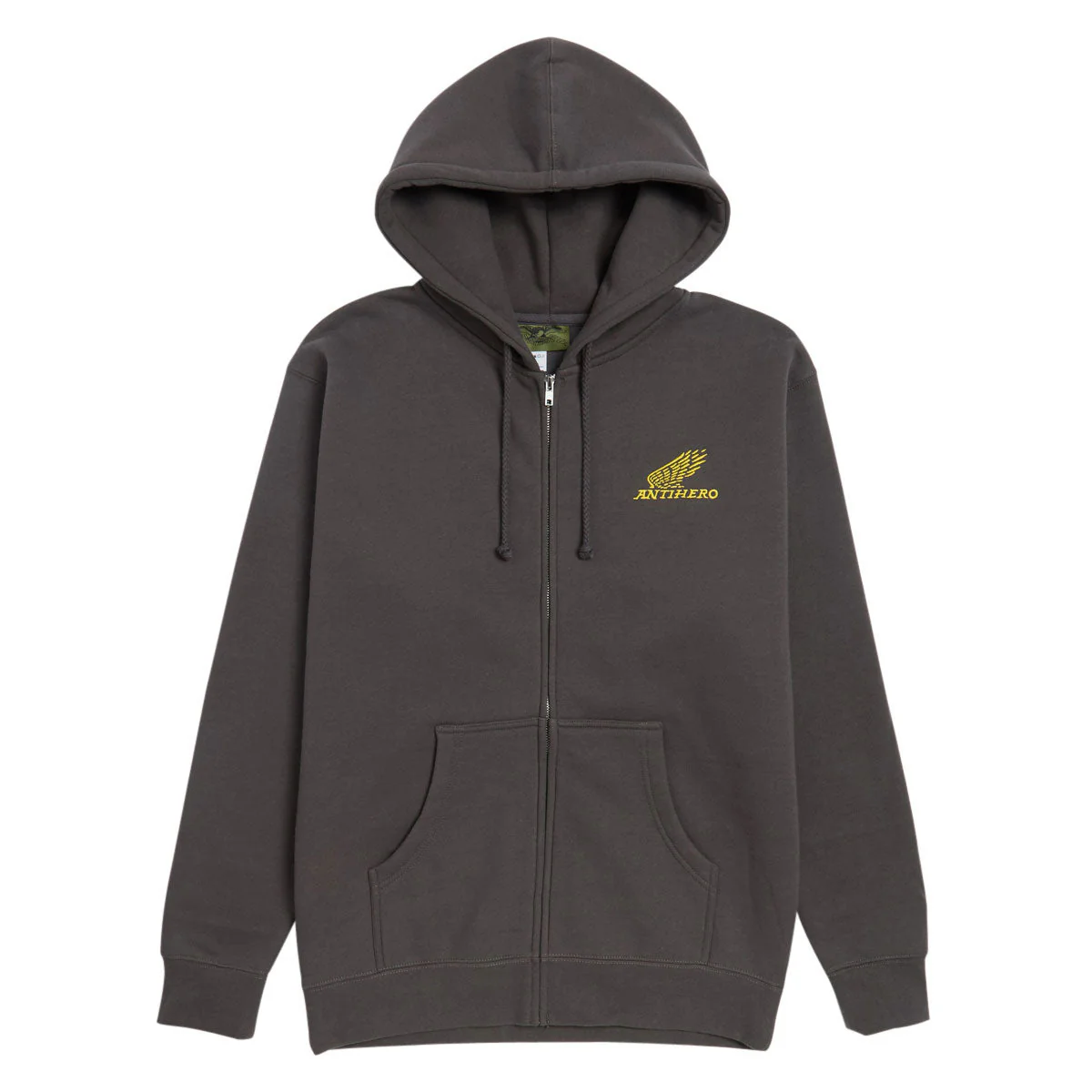 Anti-Hero Motorized Emb Zip Hoodie - Charcoal/Yellow