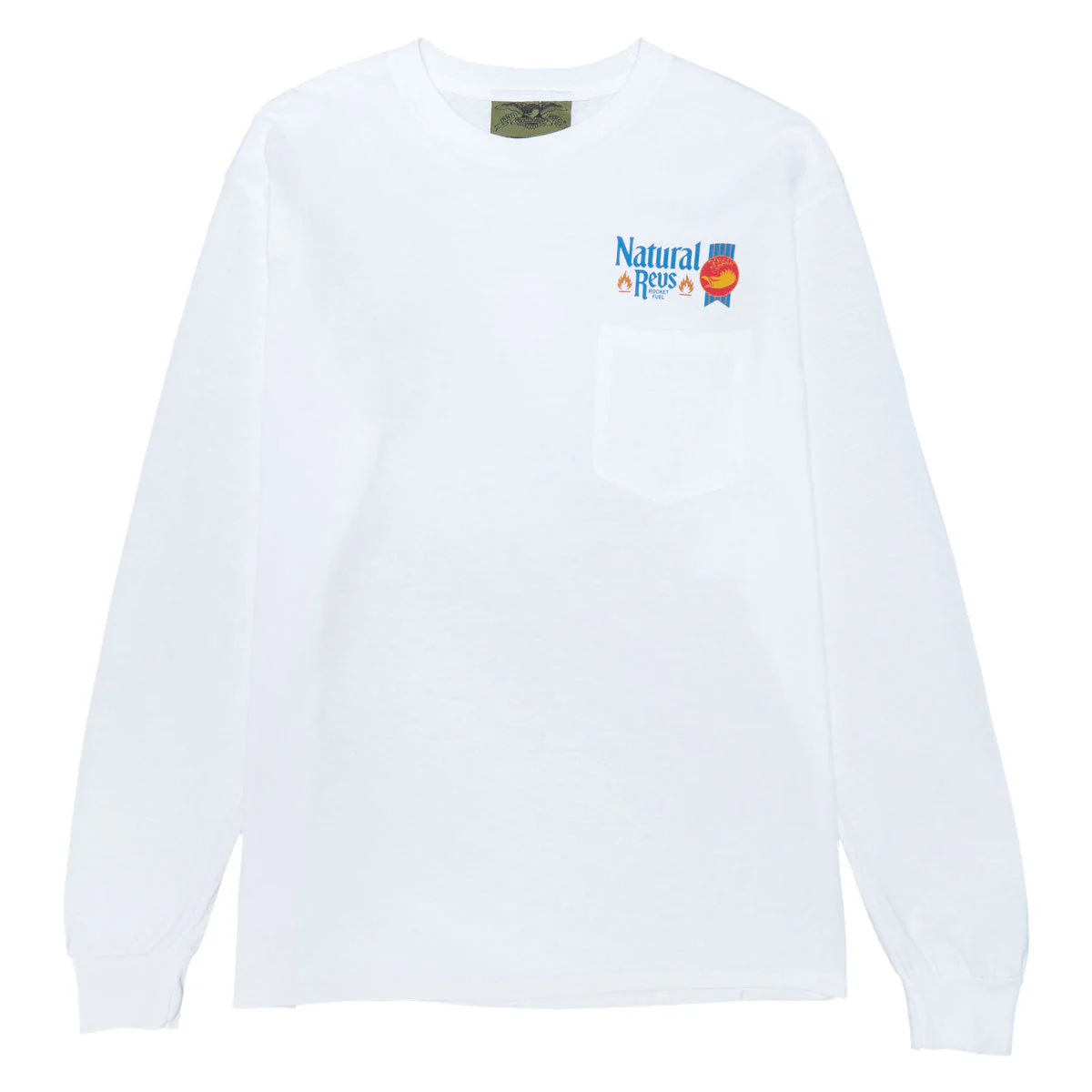 Anti-Hero Natty Revs Long Sleeve Pocket T-Shirt - White/Multi Color - Image 2