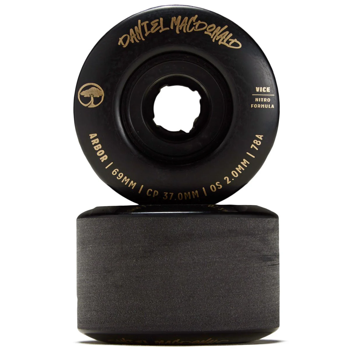 Arbor Vice Daniel MacDonald 78a Longboard Wheels - Black - 69mm - Image 2