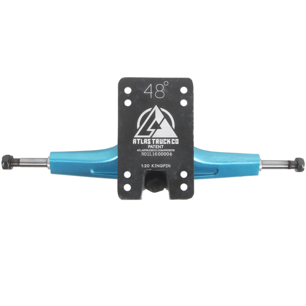 Atlas 180mm 8mm 48 Degree Ultralight Longboard Trucks - Blue Steel - Image 2