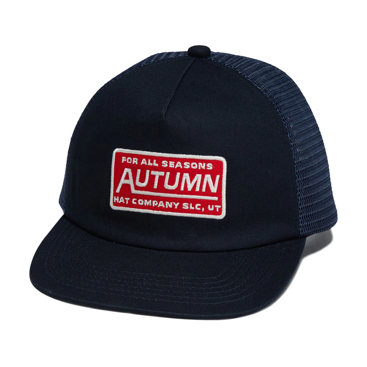 Autumn Trucker Strapback Hat - Navy