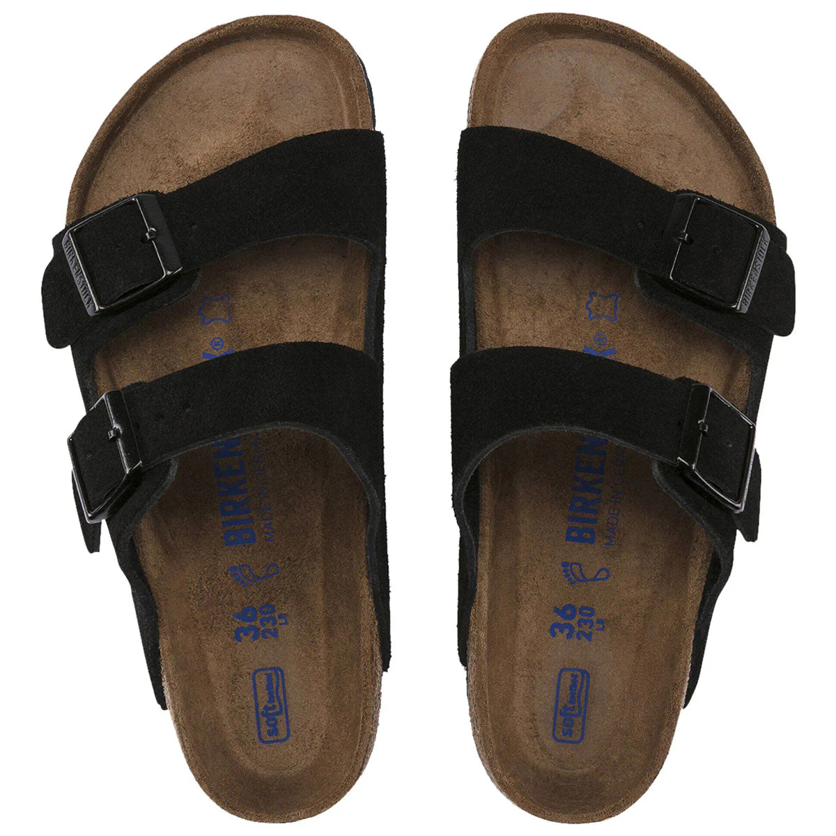 Birkenstock Arizona Soft Footbed Sandals - Black Suede - Image 3