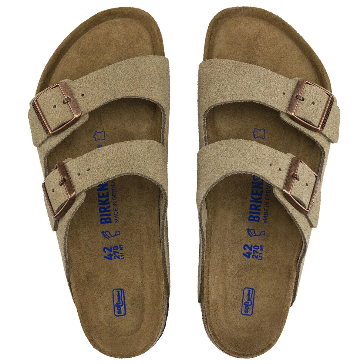 Birkenstock Arizona Soft Footbed Sandals - Taupe Suede - Image 3