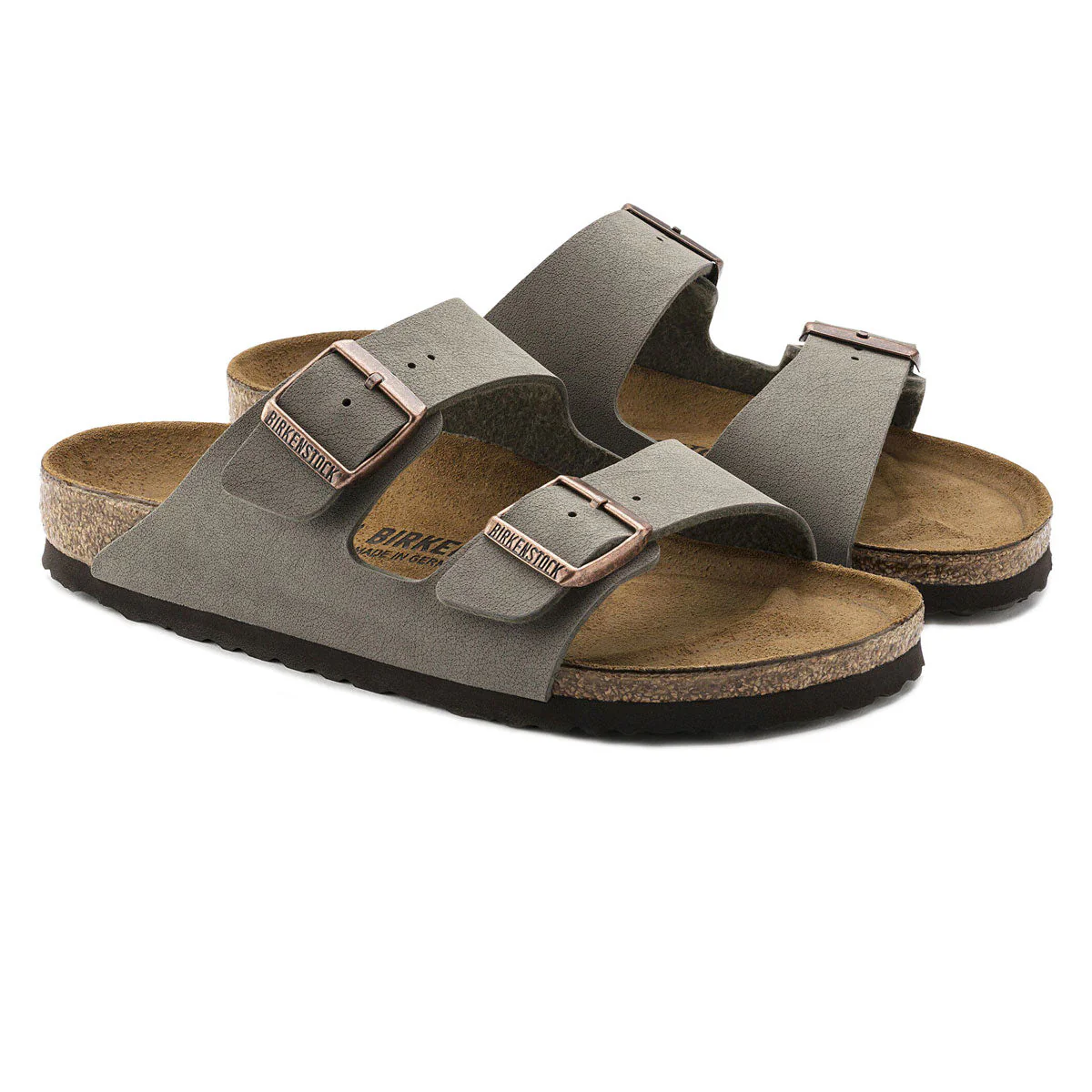 Birkenstock Womens Arizona Sandals - Stone Birkibuc - Image 2