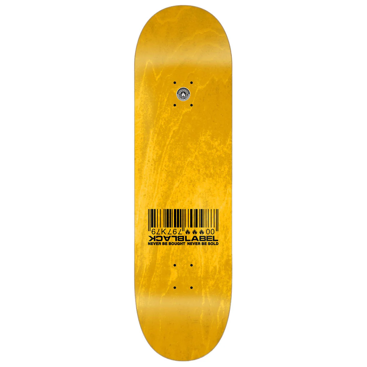 Black Label Ripped Barcode Skateboard Complete - Assorted Stains - 8.25" - Image 2