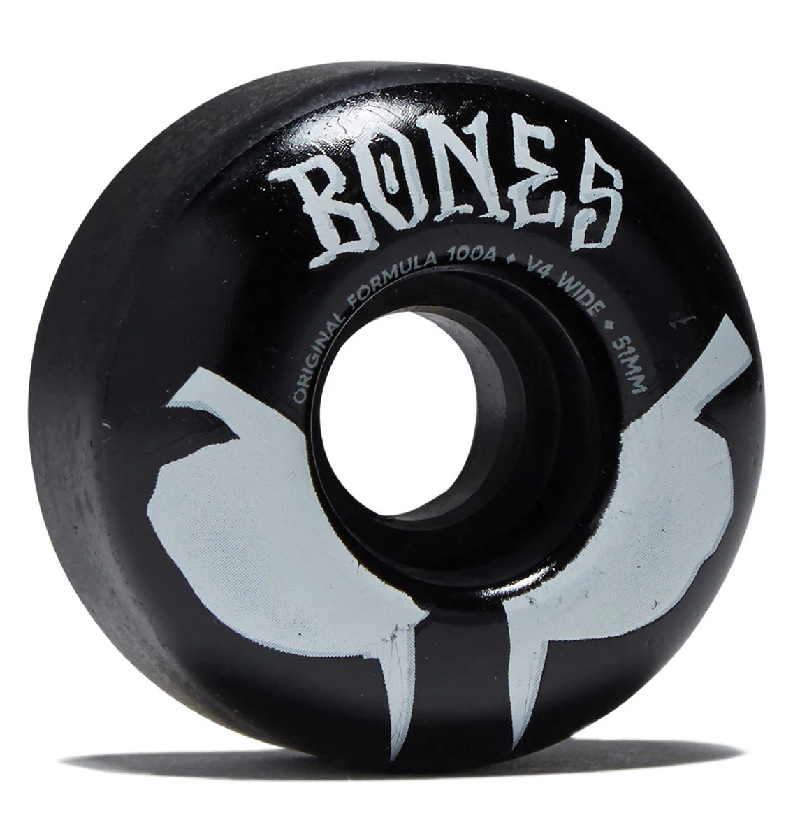 Bones 100s Wides 100a V4 Wide Skateboard Wheels - Black 2026 - 51mm