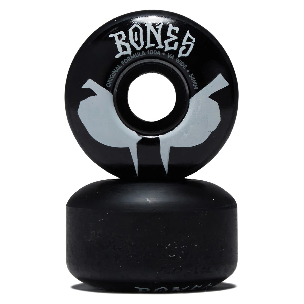 Bones 100s Wides 100a V4 Wide Skateboard Wheels - Black 2026 - 54mm - Image 2