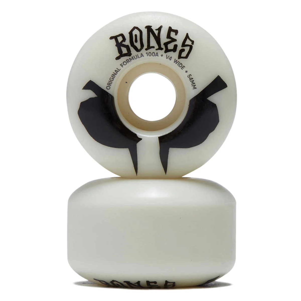 Bones 100s Wides 100a V4 Wide Skateboard Wheels - White 2026 - 54mm - Image 2