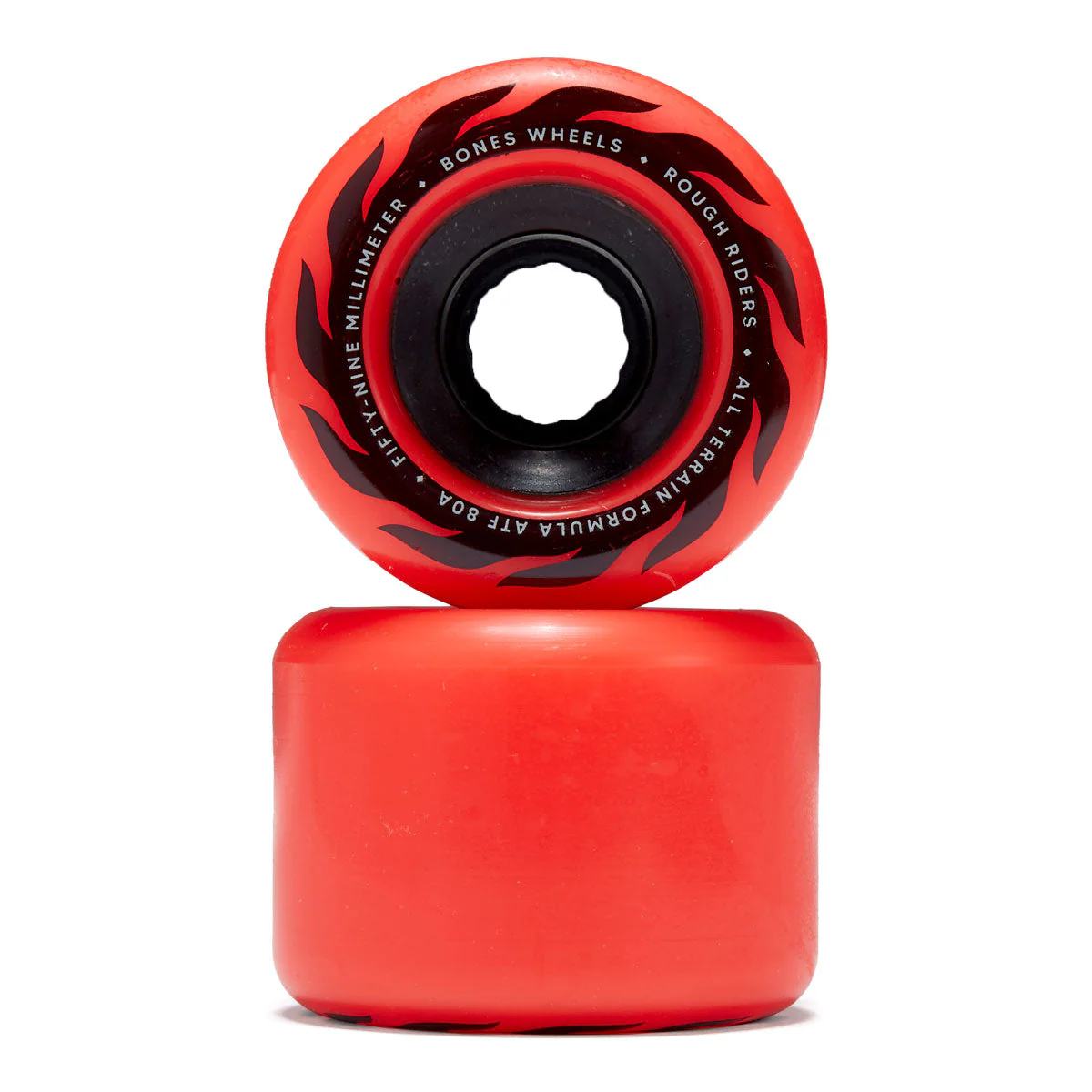 Bones ATF Rough Riders Eternal Flame 80a Skateboard Wheels - Red - 59mm - Image 2