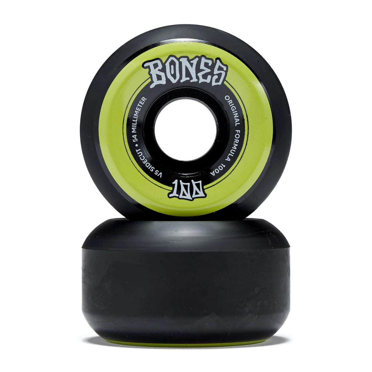 Bones 100s Sidecuts 100a V5 Sidecut Skateboard Wheels - Black - 54mm - Image 2