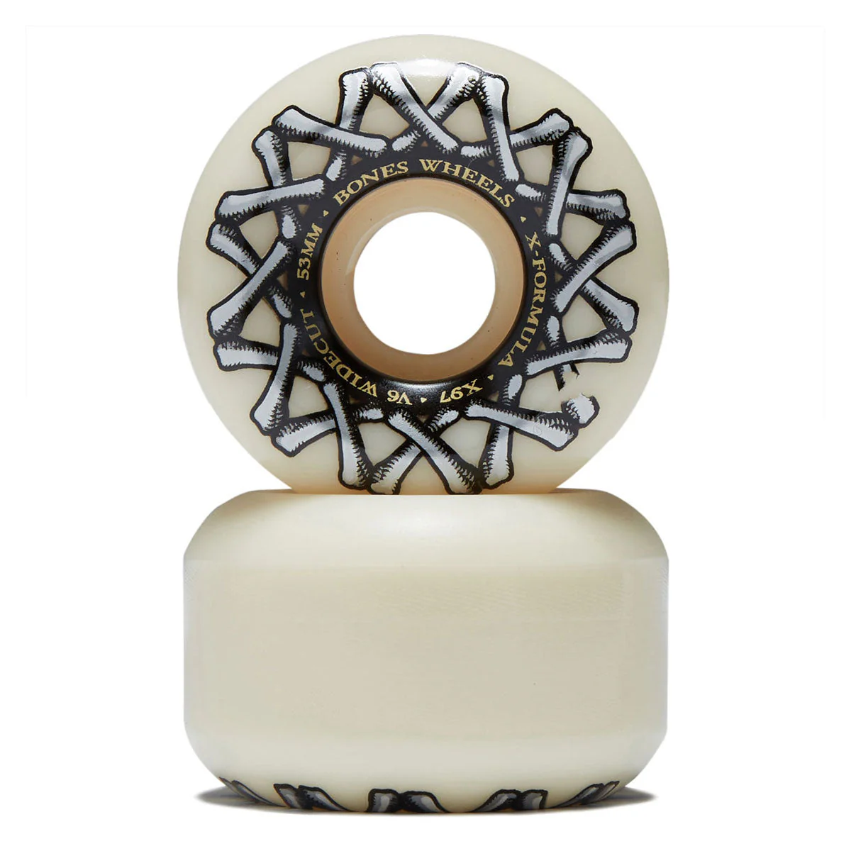 Bones X Formula Widecuts 97a V6 Wide-Cut Skateboard Wheels - 53mm - Image 2