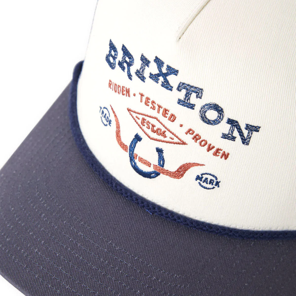 Brixton Beekman C Np Mp Trucker Hat - Off White/Navy - Image 3