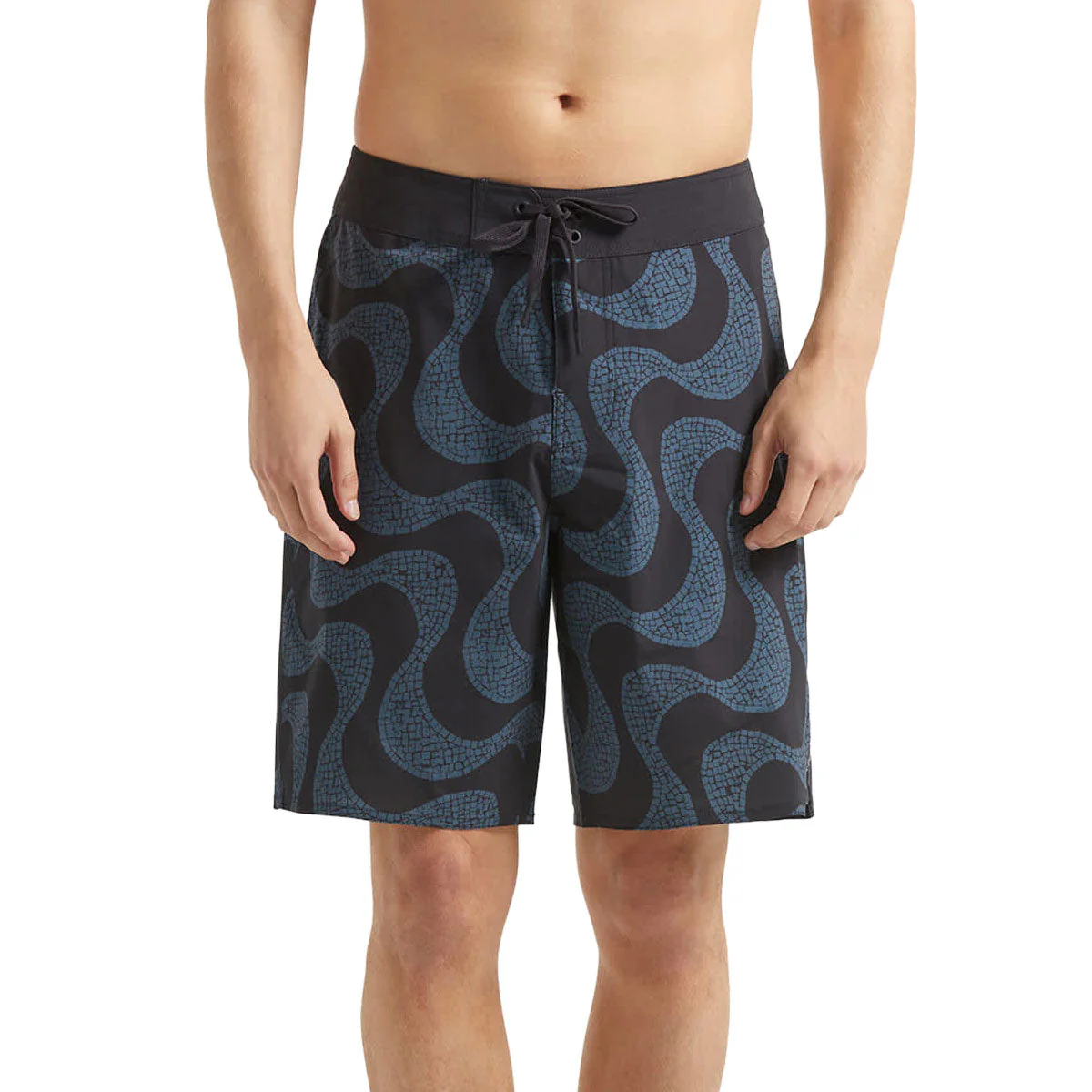 Brixton Blitz 19 Boardshorts - Black/Future Grey Warped Tile - Image 4