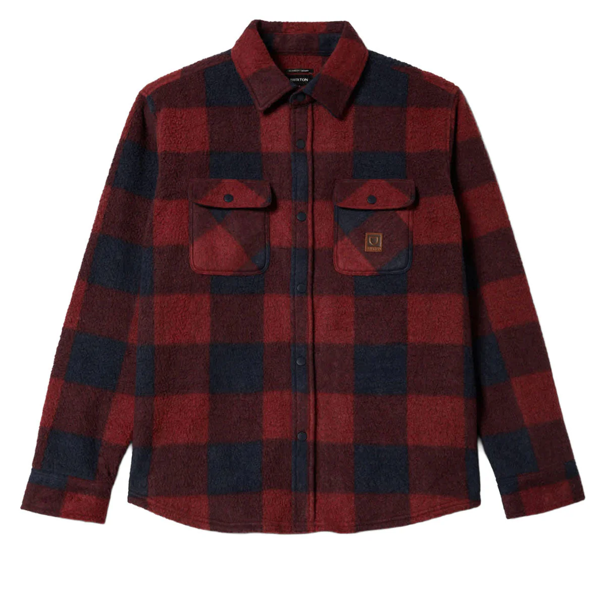 Brixton Bowery Long Sleeve Arctic Stretch Fleece Shirt - Adrenaline Rush/Mood Indigo - Image 4