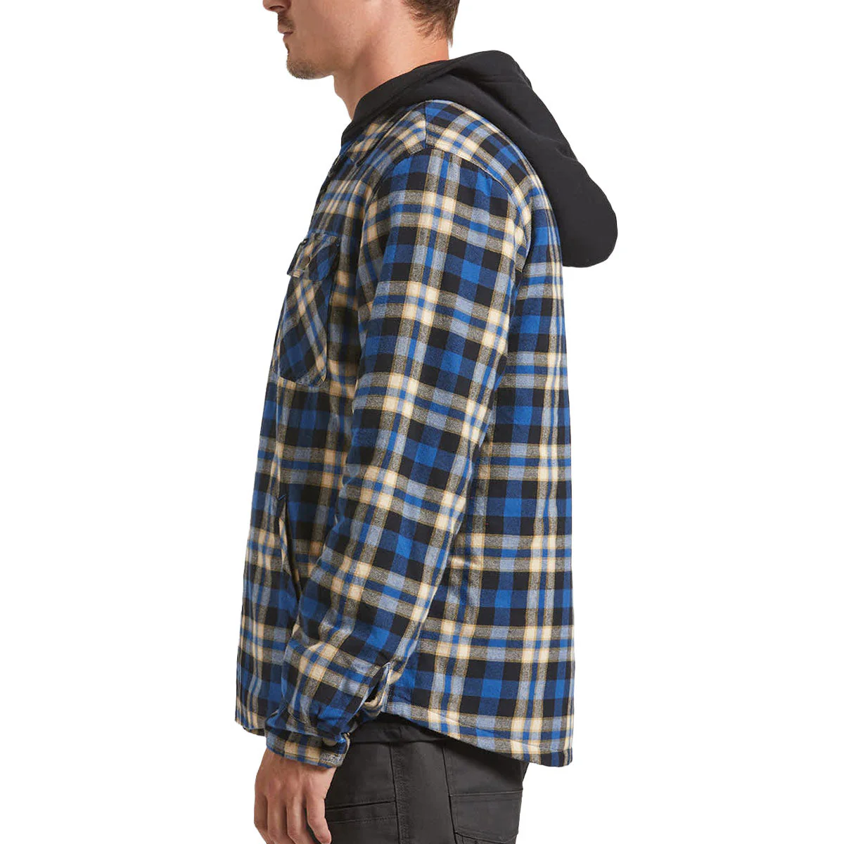 Brixton Bowery Quilted Hooded Jacket - Navy/Cream - Image 4