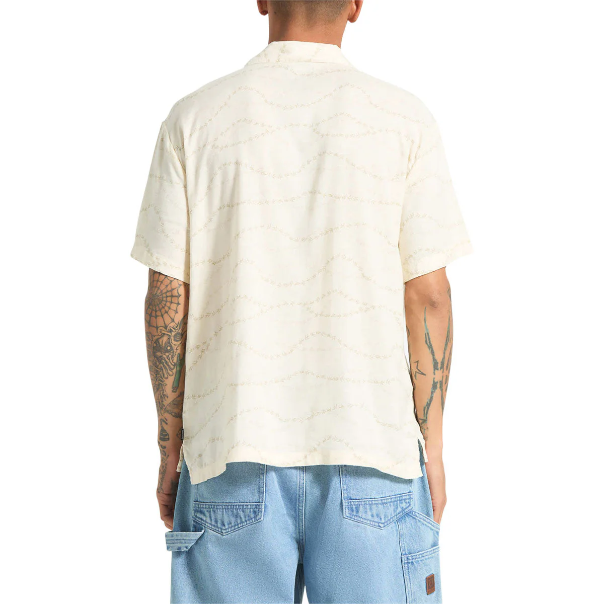 Brixton Bunker Slub Shirt - Whitecap/Black Swallows - Image 2