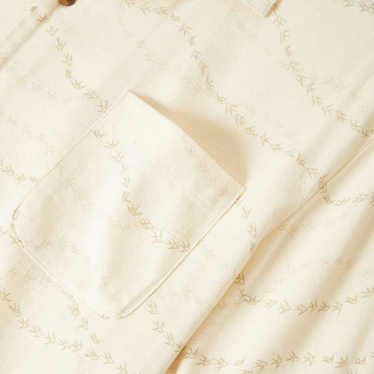 Brixton Bunker Slub Shirt - Whitecap/Black Swallows - Image 5