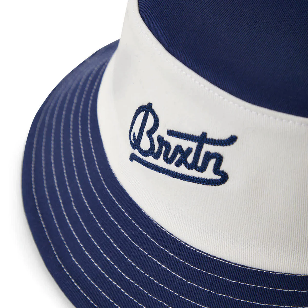 Brixton Eldon Packable Bucket Hat - Midnight Blue/Off White - Image 3
