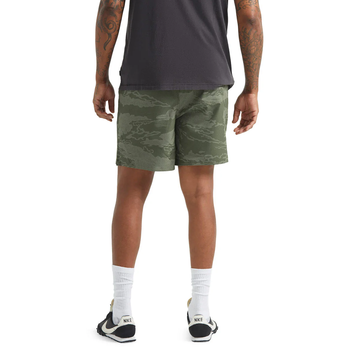 Brixton Journey Active Shorts - Olive Tiger Camo - Image 3
