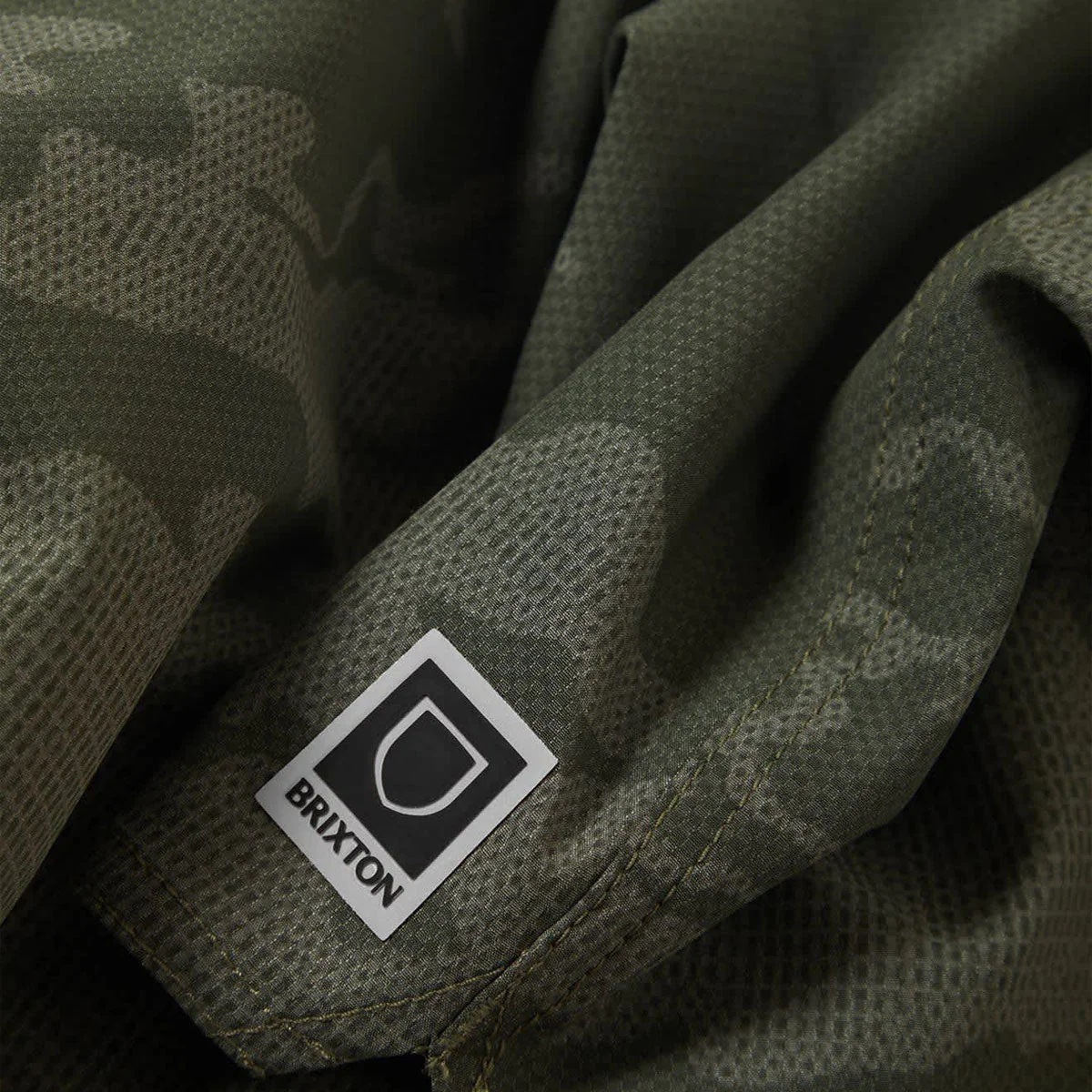Brixton Journey Active Shorts - Olive Tiger Camo - Image 5
