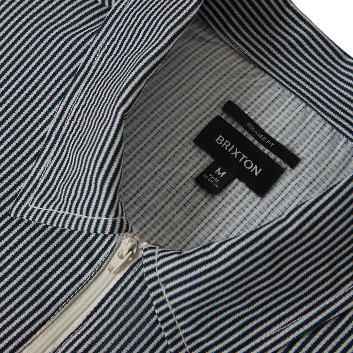 Brixton Journey Lightweight Shirt - Navy/White Stripe - Image 5