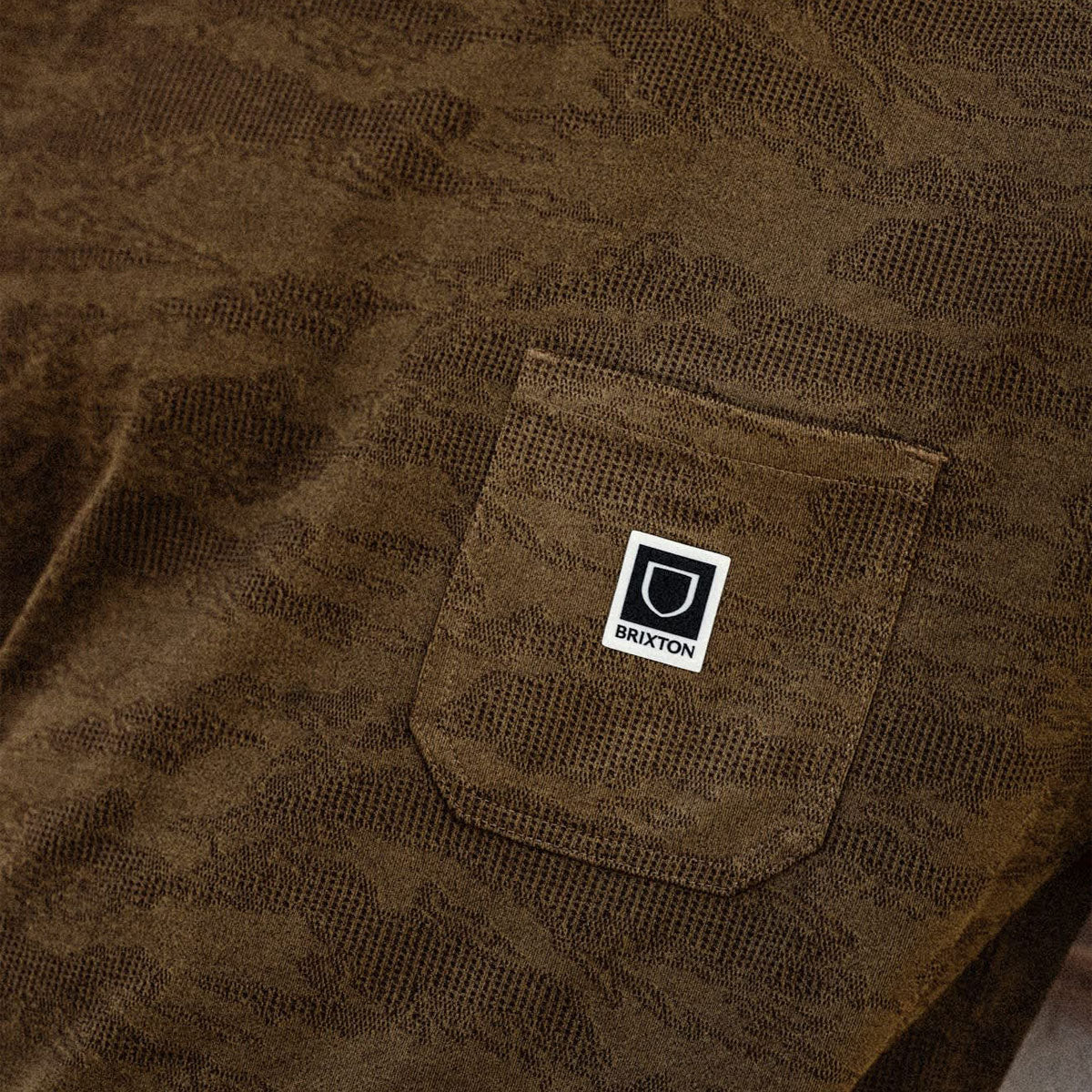 Brixton Journey Pocket T-Shirt - Olive Tiger Camo - Image 5