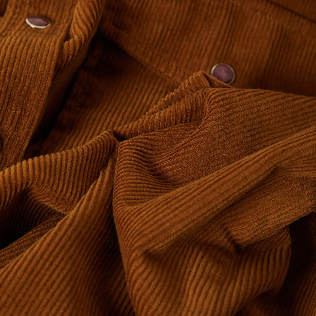 Brixton New West Relaxed Long Sleeve Over Shirt - Washed Copper Corduroy - Image 4