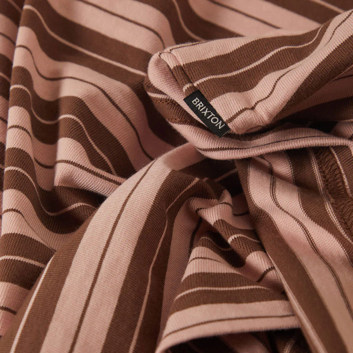 Brixton Nova Stripe Pocket T-Shirt - Pinecone Brown/Silver Pink Worn Wash - Image 3