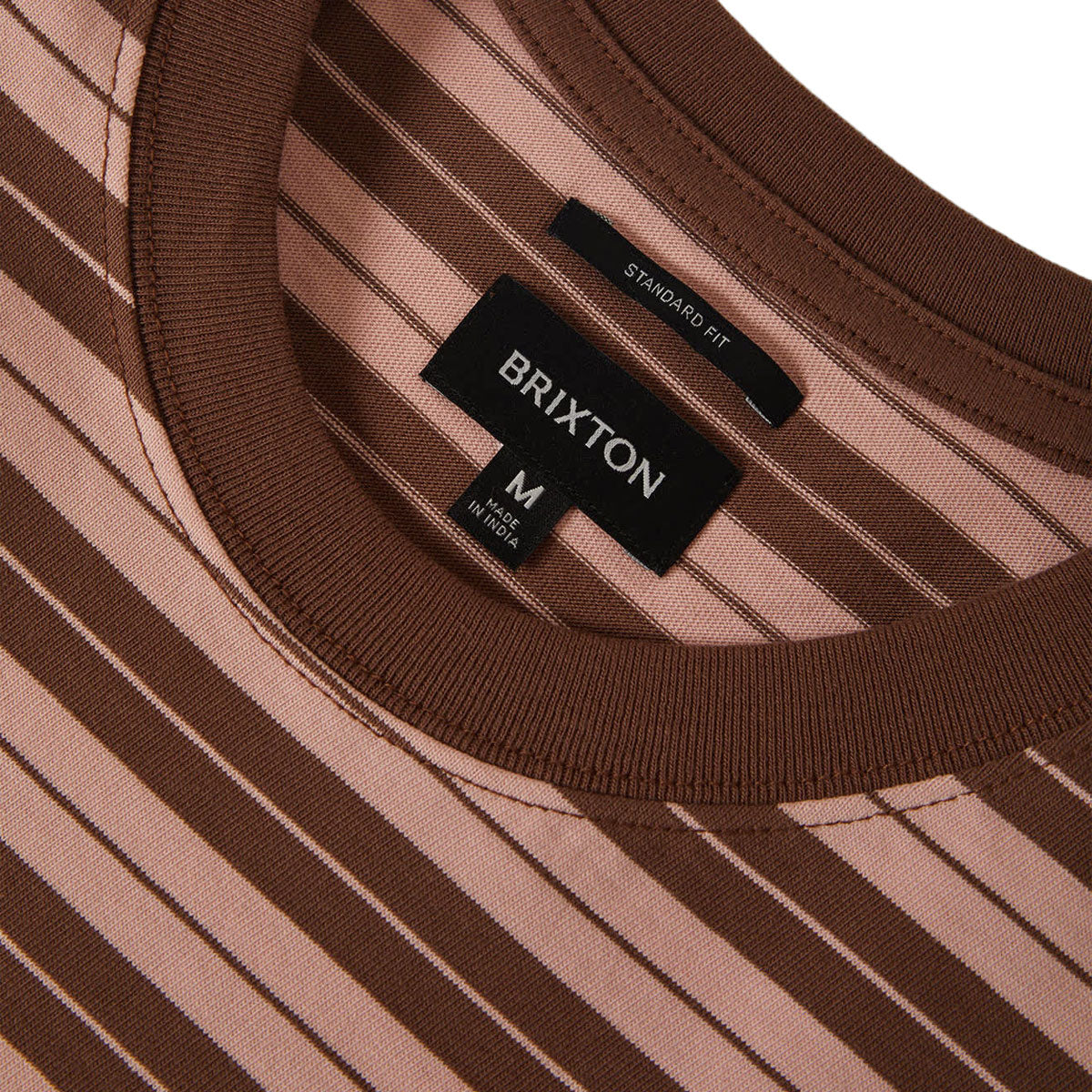Brixton Nova Stripe Pocket T-Shirt - Pinecone Brown/Silver Pink Worn Wash - Image 4