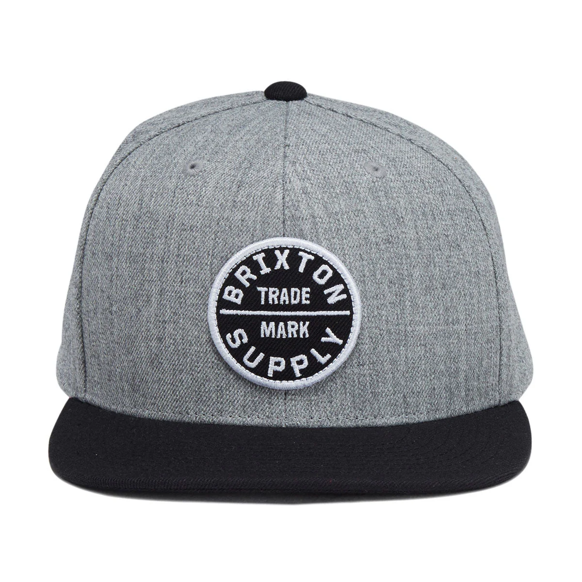 Brixton Oath III Snapback Hat - Heather Grey/Black II - Image 5