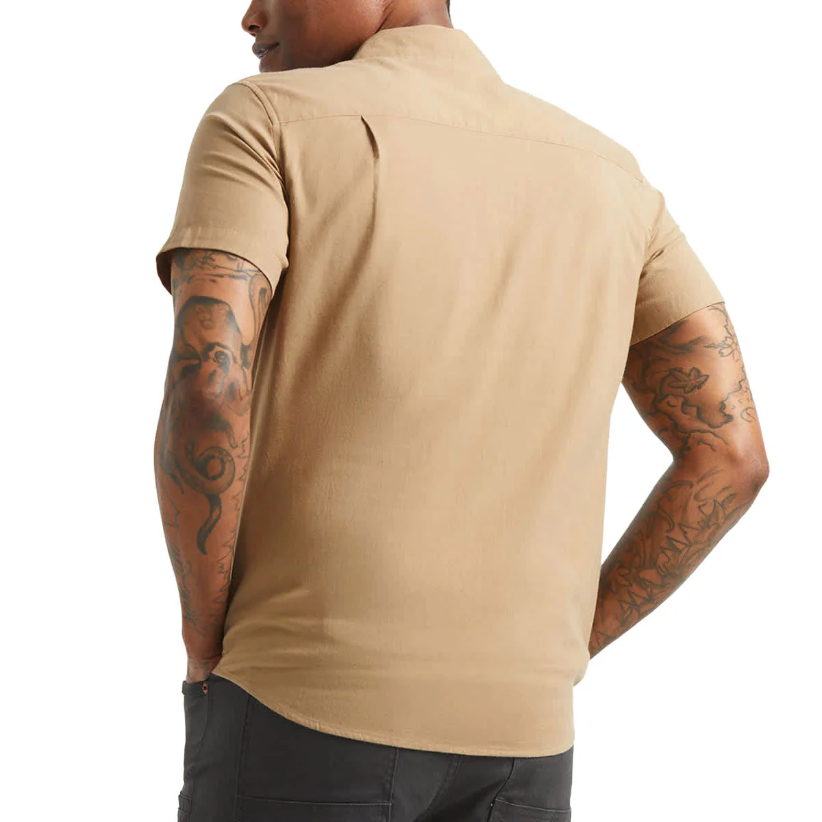 Brixton Sanford Oxford Shirt - Khaki - Image 5