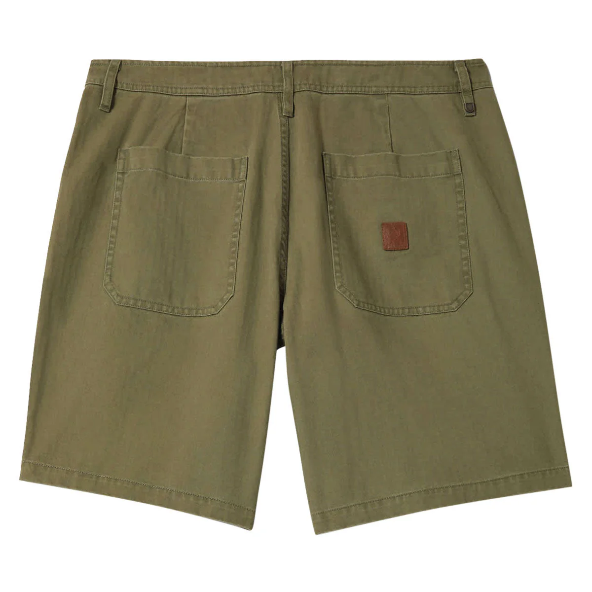 Brixton Surplus Vintage Wash Herringbone Shorts - Washed Olive Green - Image 2