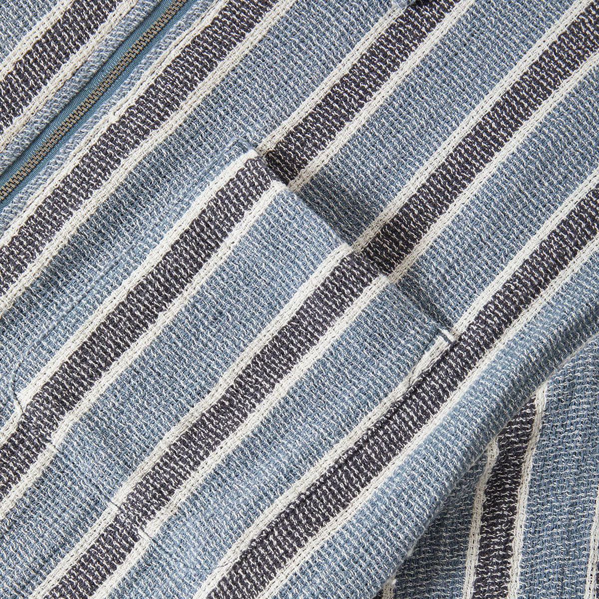 Brixton The Dexter Textured Stripe Shirt - Black/Dusty Blue - Image 5