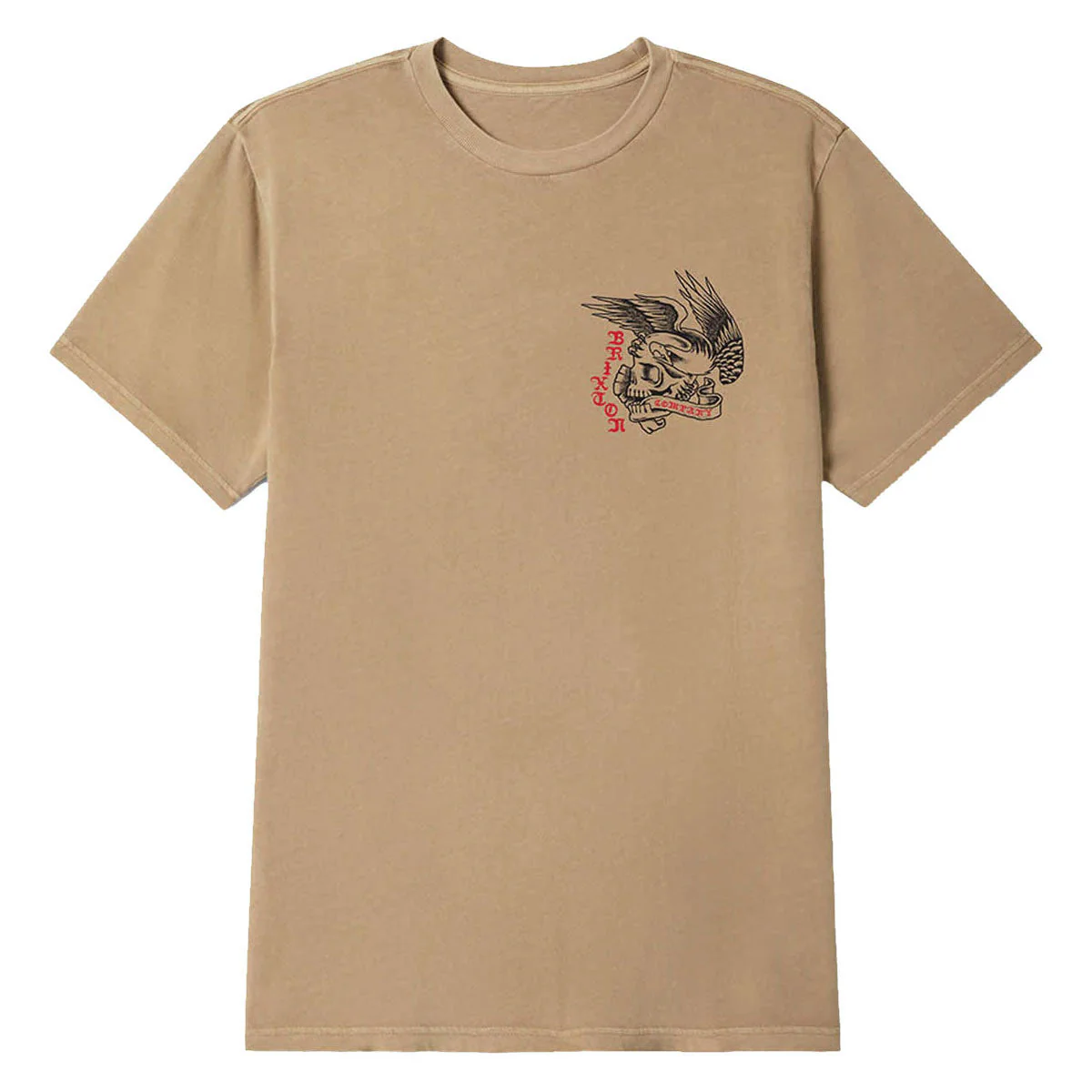 Brixton Wolcott T-Shirt - Timeless Taupe Worn Wash - Image 2