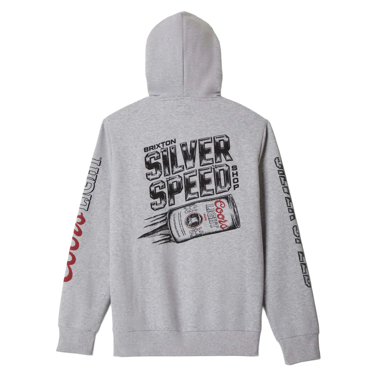 Brixton x Coors Light Silver Speed Hoodie - Heather Grey - Image 2