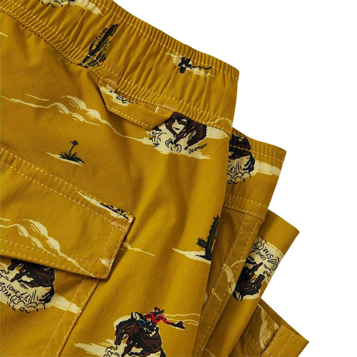 Brixton x Lone Star Everyday Hybrid 7" Shorts - Texas Gold Lone Star - Image 3