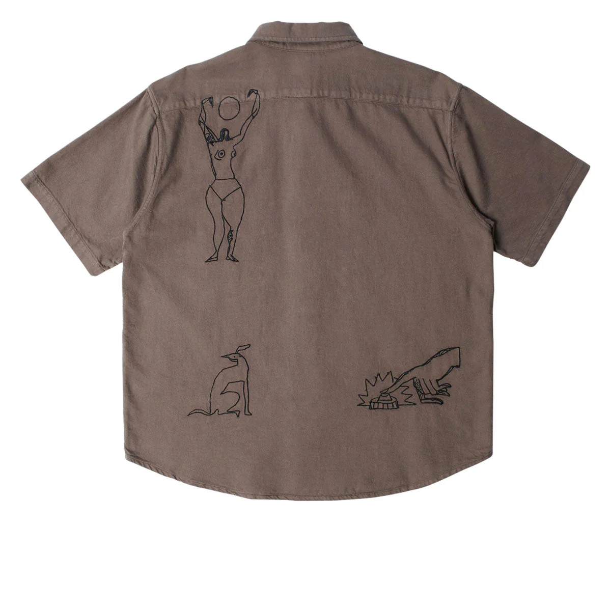 By Parra Crooked Face Short Sleeve Shirt - Brown - Image 2